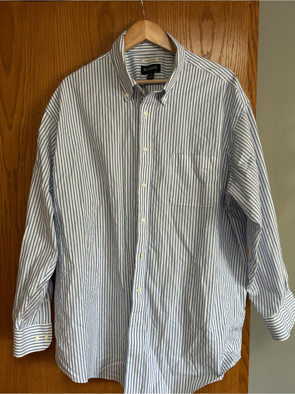 Jos. A. Bank Blue and White Striped Button-Down Shirt